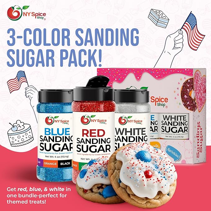 NY Spice Shop Red Sanding Sugar - 4 Ounce Sweet Colorful Edible Sprinkles For Candy Dish - Sugar