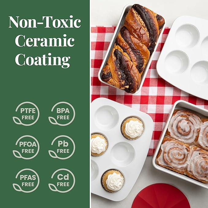 Larder & Vine 8-Piece Bakeware Set | Non-Stick Baking Set with Ceramic Finish | PFAS, PFOA, PTFE