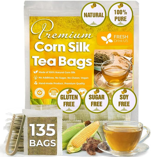 FreshDrinkUS, Premium 135 Tea Bags Corn Silk Tea, 100% Natural & Pure from Corn Silk. Corn Silk