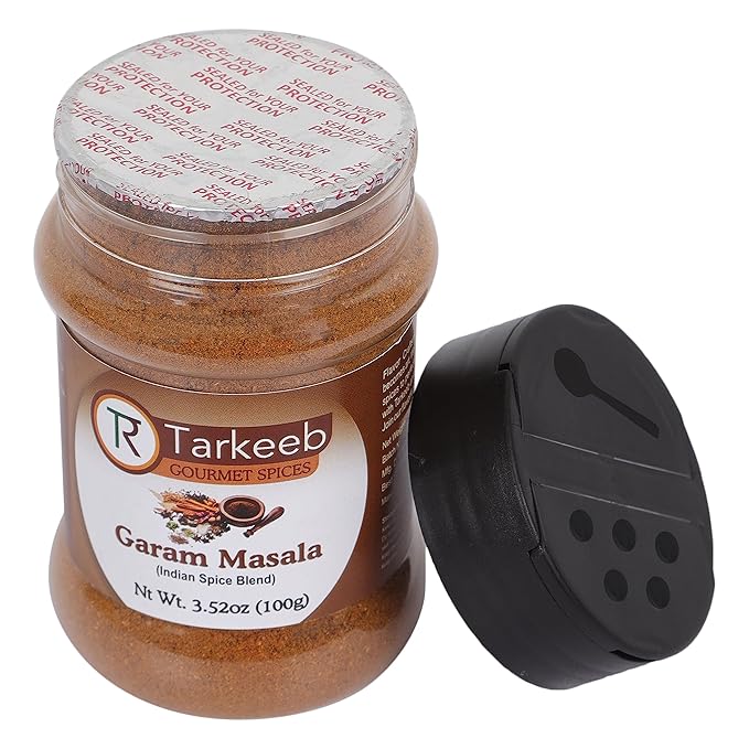 Tarkeeb Garam Masala Indian 15-Spice Blend 3.52 oz (100g) Shaker Top PET Jar ~ All Natural | Vegan
