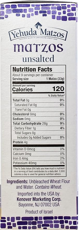 Yehuda Unsalted Matzo Thins, 10.5oz (3 Pack) Airy, Crisp & Delicious Matzah Crackers | Kosher for