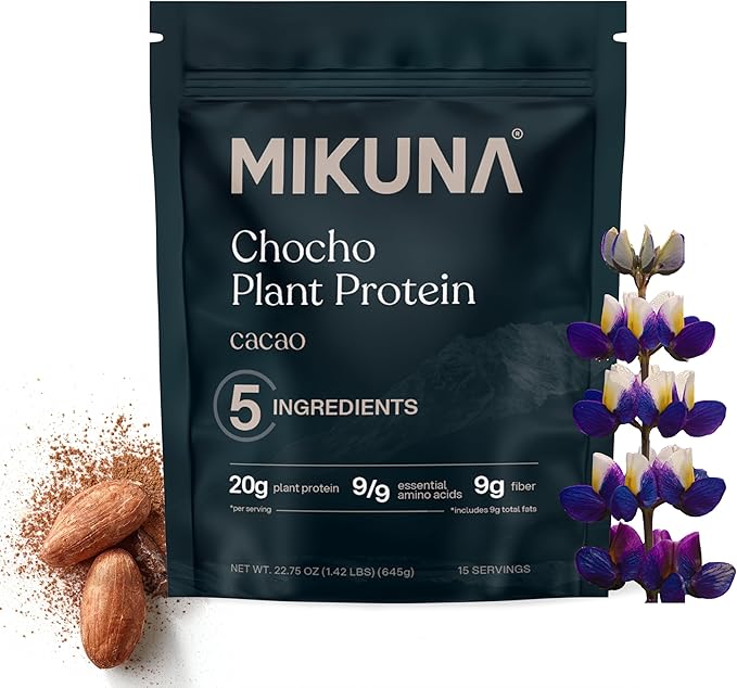 Mikuna Vegan Protein Powder (Cacao, 15 Servings) - Plant Based Chocho Superfood Protein - Dairy