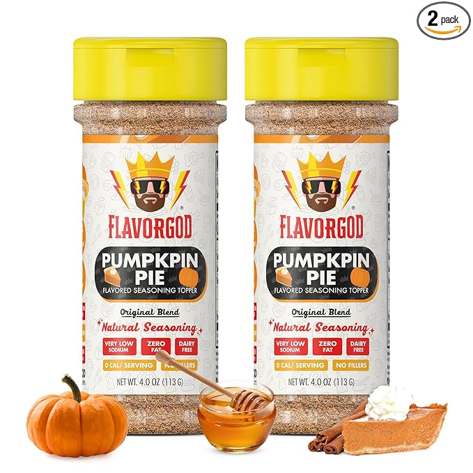 The Original Pumpkin Pie Spice Topper Seasoning Mix, 2 Bottles by Flavor God - Premium All Natural