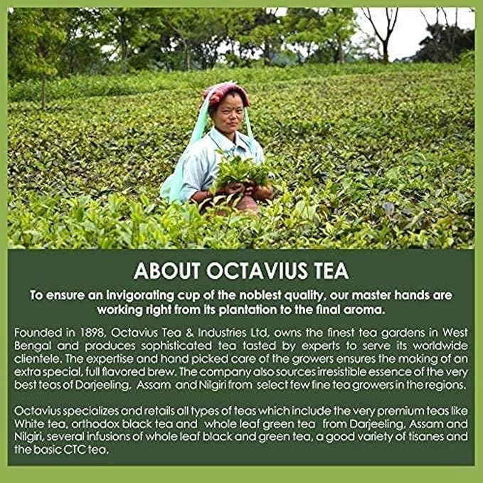 Octavius Gift's Select - Assorted Tea in Elephant Printed Wooden Box | 6 Flavors, 90 Tea Bags |
