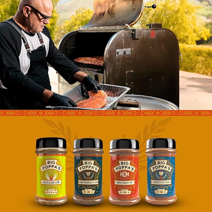 Big Poppa's Sweet Heat Flavor Bundle (4-Pack) - Featuring Sweet Money Hot, Competition Brisket &