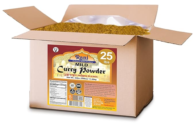 Rani Curry Powder Mild (10-Spice Authentic Indian Blend) 400oz (25lbs) 11.36kg Bulk Box ~ All