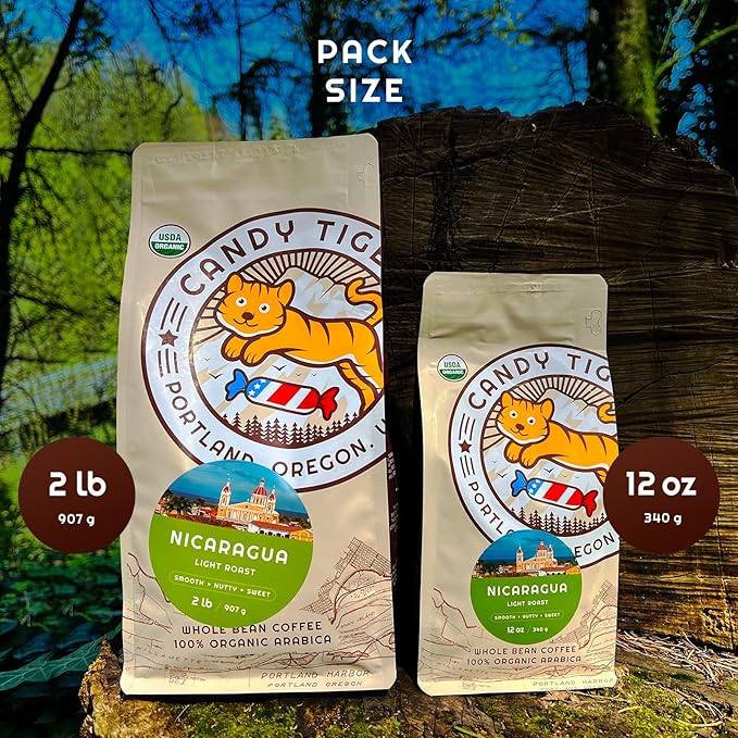 Whole Bean Coffee - Organic - Low Acid - Light Roast - Single Origin - 100% Arabica - Nicaraguan