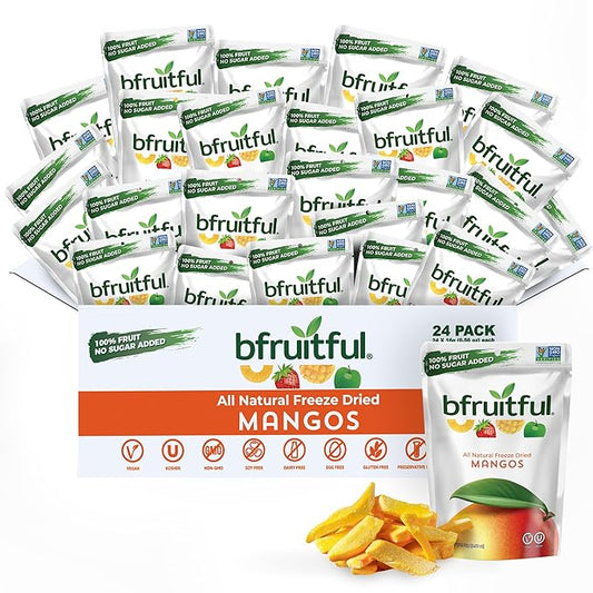 bfruitful Freeze-Dried Mango, Freeze Dried Fresh Fruit Bites, Gluten Free, Vegan, Dairy Free