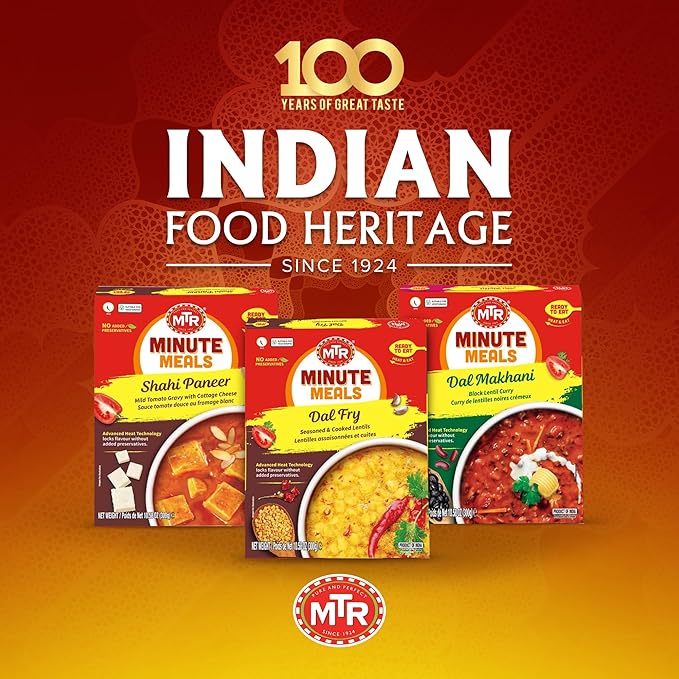MTR - Minute Meals: Dal Fry - Flavorful Seasoned & Cooked Lentils - Authentic Indian Ready-To-Eat