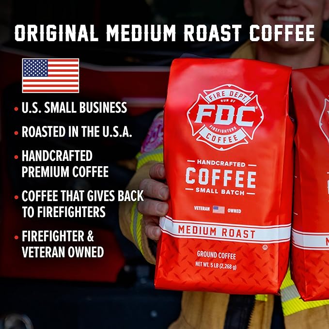 Fire Department Coffee - Gives Back to Firefighters - Balanced & Smooth Original Medium Roast