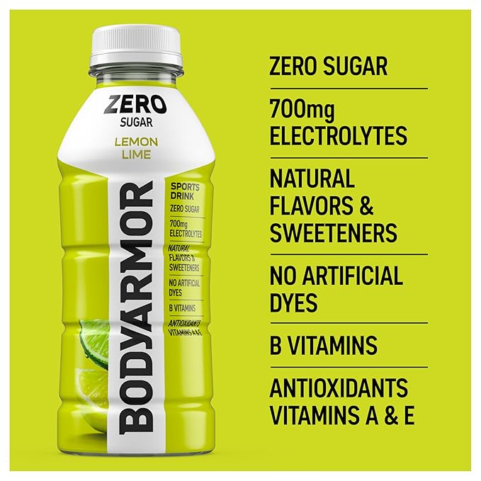 BODYARMOR ZERO Sugar Lemon Lime, Sugar Free Sports Drink - Low-Calorie Hydration - Natural Flavors