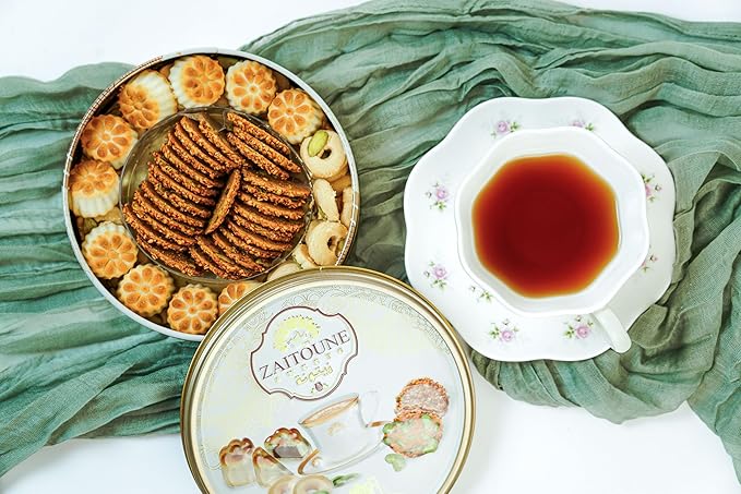 Zaitoune Premium Mini Mixed Cookies - 9 oz | Bite-Sized Date Maamoul, Barazek & Ghraybeh Cookie Mix
