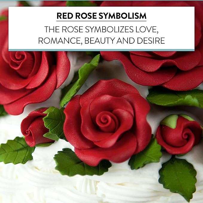 Global Sugar Art Exquisite Rose & Leaf Sugar Cake Flowers Tray Deep Red, Unwired by Chef Alan