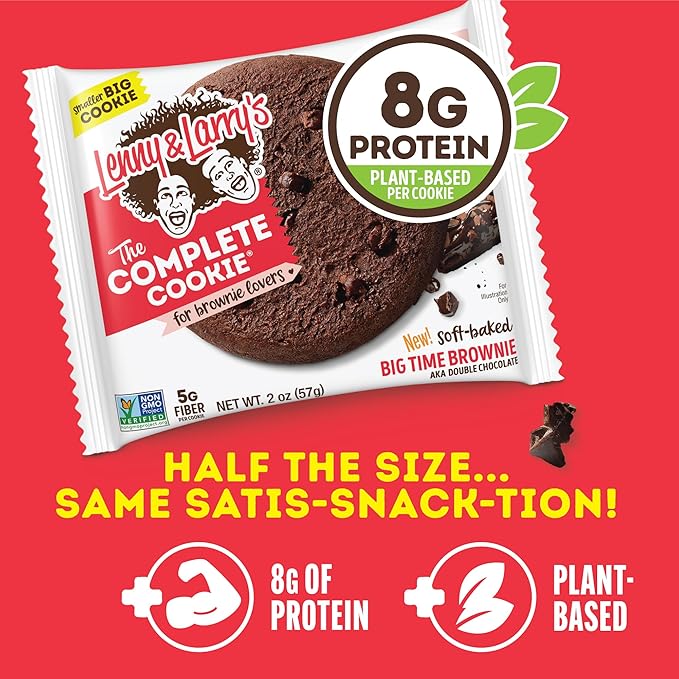 Lenny & Larry's The Complete Cookie, Big Time Brownie, Soft Baked, 8g Plant Protein, Vegan