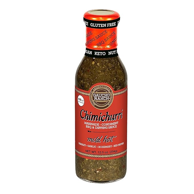 Gaucho Ranch Gourmet Chimichurri Steak Sauce Mild Hot | Authentic Argentinian Marinade & Meat Sauce