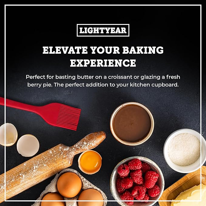 Lightyear Silicone Basting Pastry Brush Set (2 Pcs) ❘ 450°F Heat Resistant Oil Brush for Your