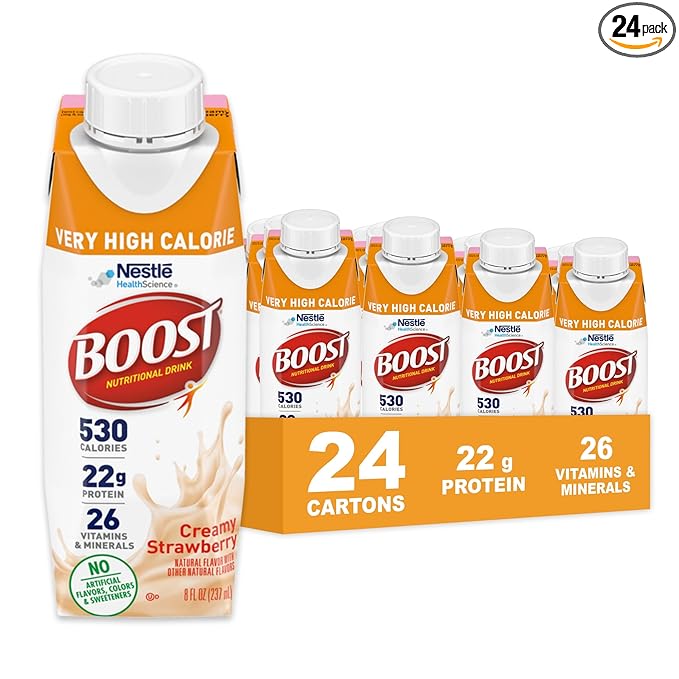 Boost Very High Calorie Strawberry Nutritional Drink ??22g Protein, 530 Nutrient Rich Calories, 8