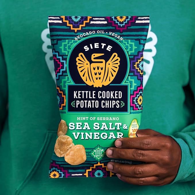 Siete Grain Free Potato Chips | Kettle Cooked | Gluten Free Chips | Vegan Snacks | Non GMO | Sea