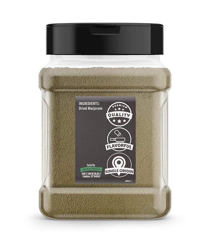 Birch & Meadow Ground Marjoram, 3.5 oz, Sweet & Savory Herb, French & Italian Cuisine
