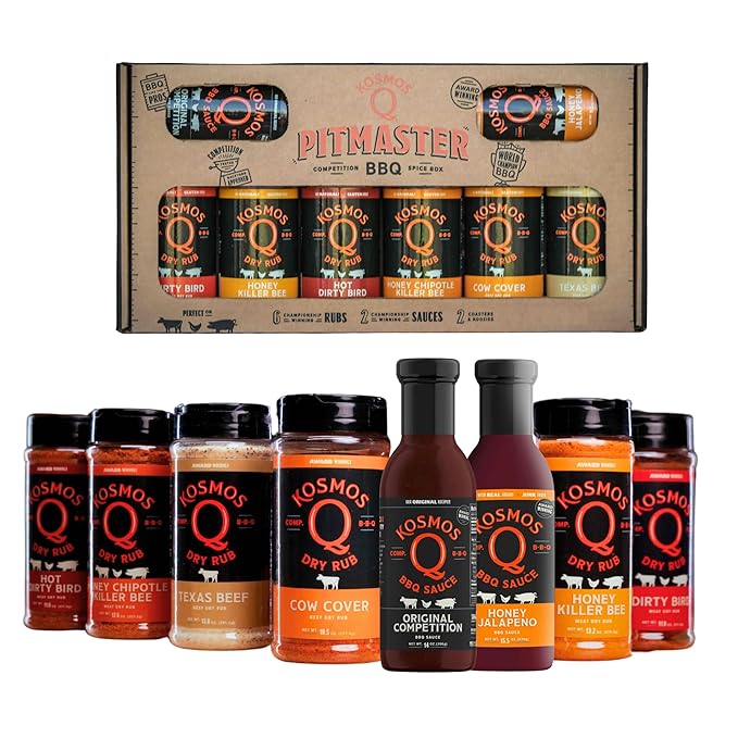 Kosmos Q BBQ Sauce & Spice Gift Set, 8 Pieces