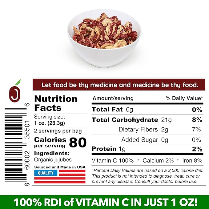 USDA Organic California Grown Pure Jujube Product | JUJUME Crisps | Sweet Jujube Chips | ZERO Added