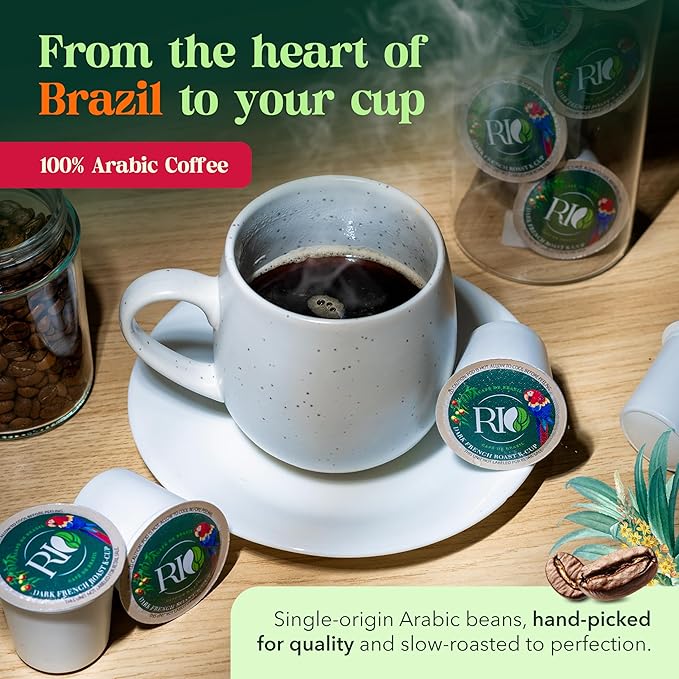 Rio Cafe de Brazil Kcup Coffee Pods - 72 Count, Dark Roast Coffee with Dark Chocolate and Roasted
