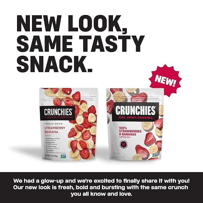 Crunchies Freeze-Dried Fruits, 100% All Natural Crispy Fruit, Non GMO and Kosher, Resealable Freeze