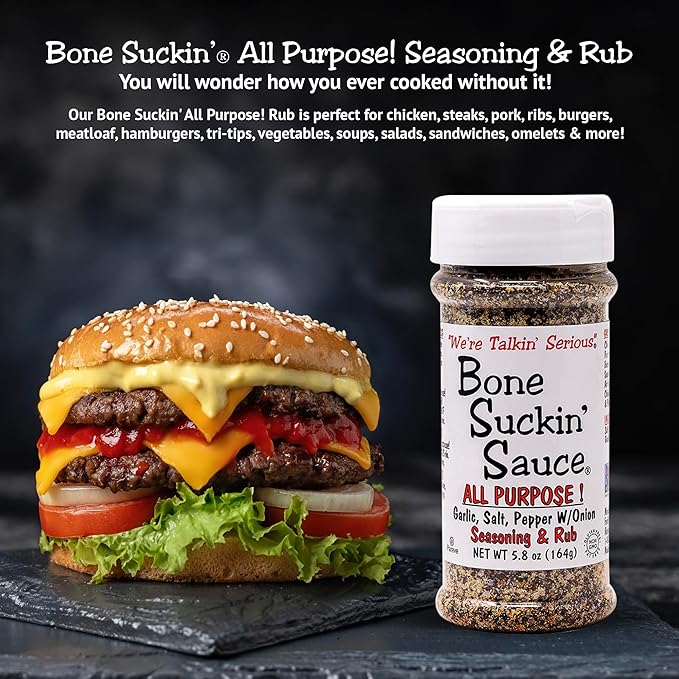 Bone Suckin' All Purpose Seasoning & Rub, Zero Calorie, Sugar Free, Gluten Free, Non GMO, No MSG
