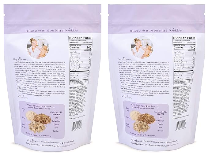 MilkBliss Soft Baked Lactation Cookies for Breastfeeding, All Natural and GMO Free Lactation
