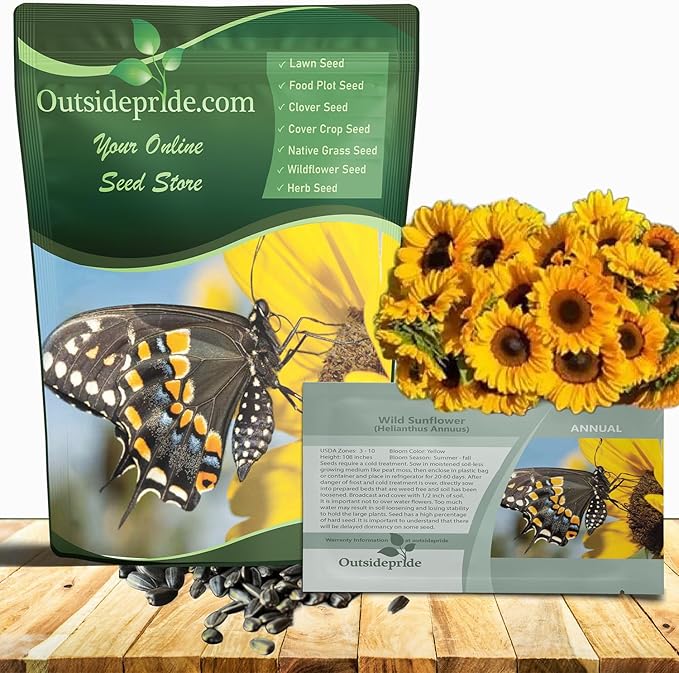 Outsidepride Wild Sunflower Seeds for Planting - 1 lb. Annual, Easy to Grow Flower Seeds w/Vibrant