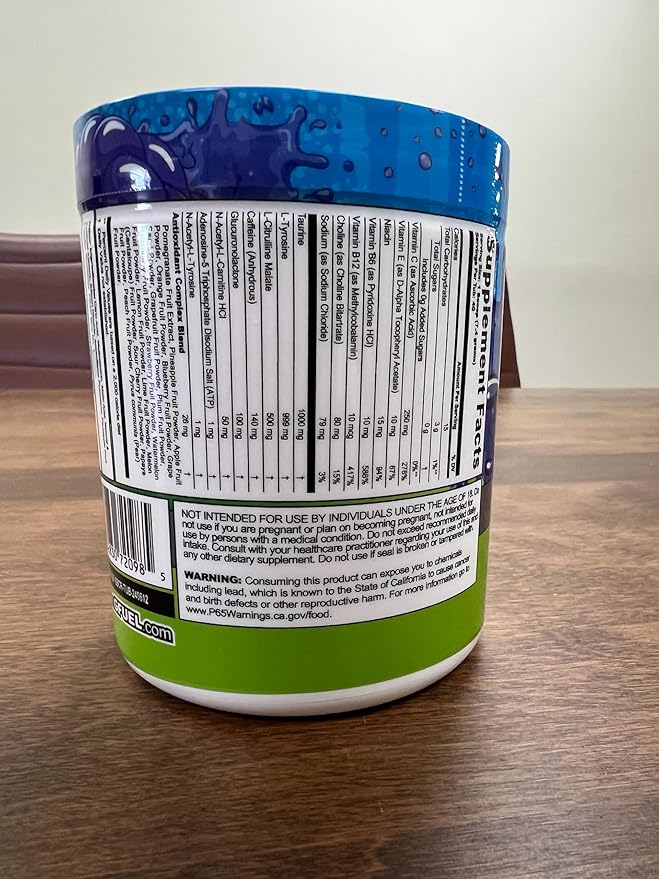 G Fuel Chug Rug Energy Drink Powder, Pre Workout Caffeine Mix for Gaming, Sugar Free Focus Amino, Vitamin + Antioxidants, 10.44oz (Sour Blue Raspberry, 40 Servings)