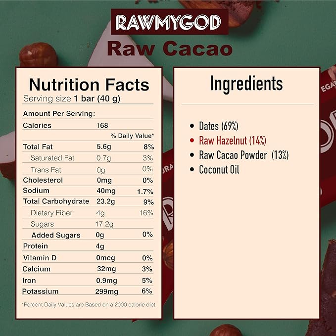 RAWMYGOD Fruit and Nut Bars, Gluten Free, Vegan, No Added Sugar (16 bars, Variety Pack I - 4 Raw