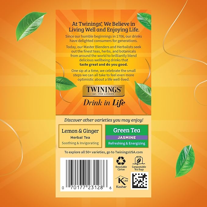 Twinings Camomile, Honey & Vanilla Herbal Tea individually Wrapped Bags, 20 Count (Pack of 1)