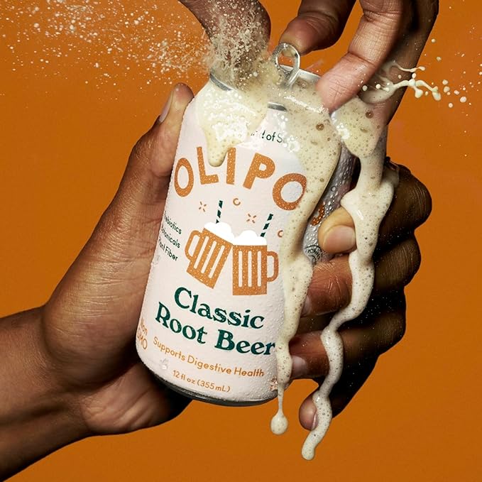 OLIPOP Prebiotic Soda Pop, Classic Root Beer, Pantry Pack Packed with Prebiotics, Fiber, and