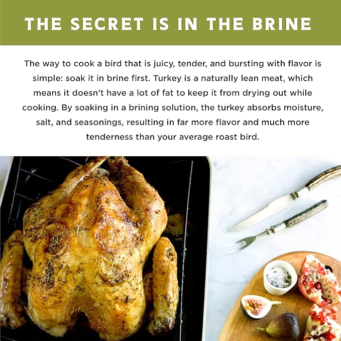 Fire & Flavor Apple Sage Perfect Brine - Turkey Brine Kit with Bag for Roasting, Grilling, Smoking