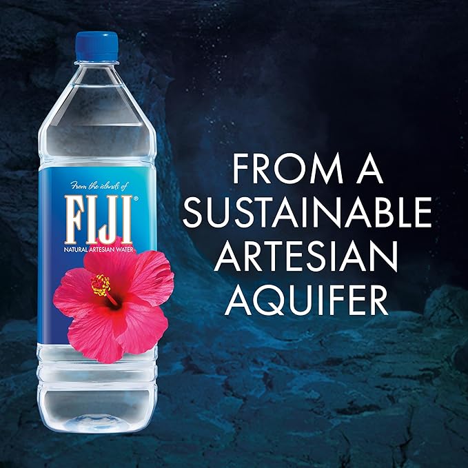 FIJI Natural Artesian Bottled Water 1.5 Liters / 50.7 Fl Ounce (Pack of 12) - 100% Natural