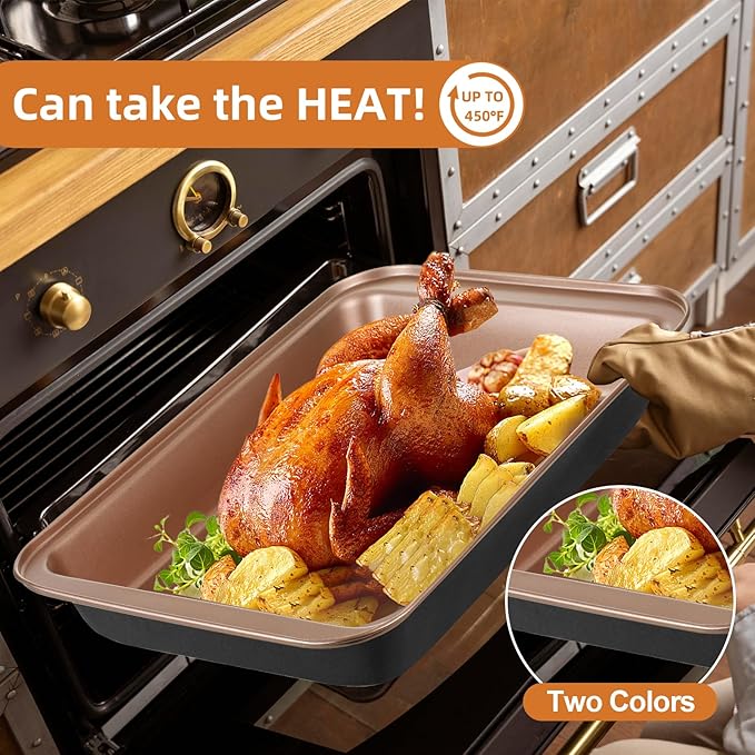 11-Piece Nonstick Baking Pans Set - Professional Grade Carbon Steel Bakeware with Premium Coating