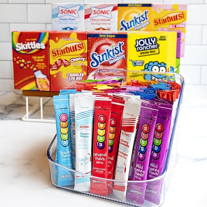 Singles To Go! 120ct Bulk Variety Pack - 20 Different Flavors from Skittles, Sonic, Sunkist
