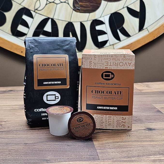 Chocolate Peanut Butter Cup Coffee Pods by Coffee Beanery | 12ct Flavored Coffee Pods Medium Roast