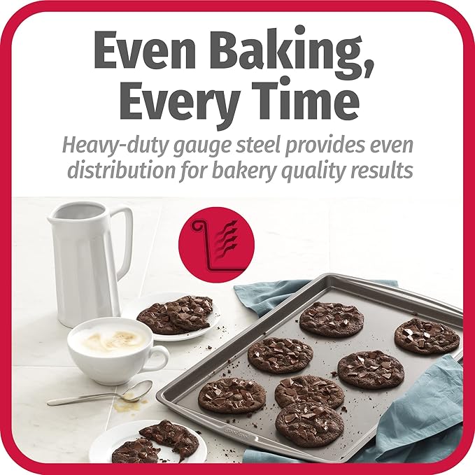 GoodCook AirPerfect Non-Stick 17” X 11" Cookie Sheet Set , Homemade, Frozen & Leftover Slices, Set
