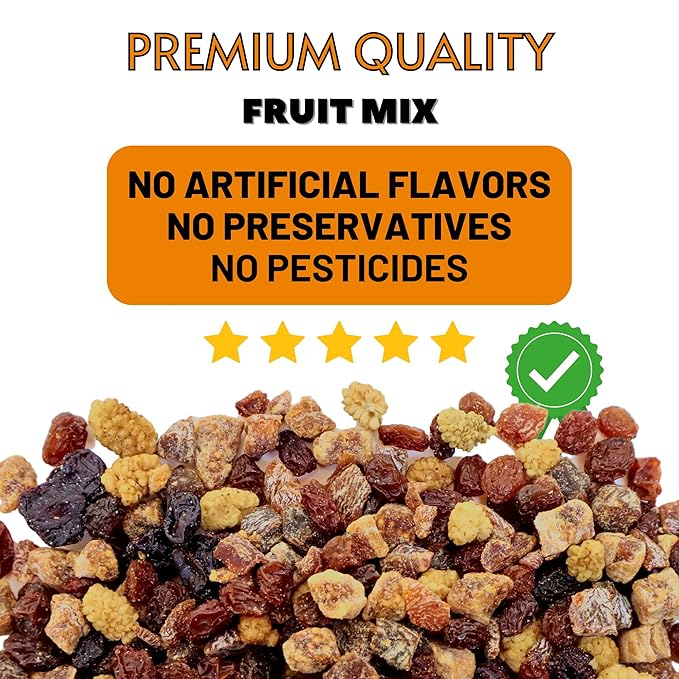 Fruit Mix, Organic, 5 Lbs, Berrilys, Dried Fruits, Diced Figs, Diced Apricots, White Mulberries
