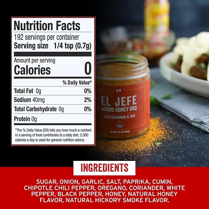 PS Seasoning El Jefe - Adobo Honey Spice Blend & Adobo All-Purpose Seasoning Dry Rub for Tacos