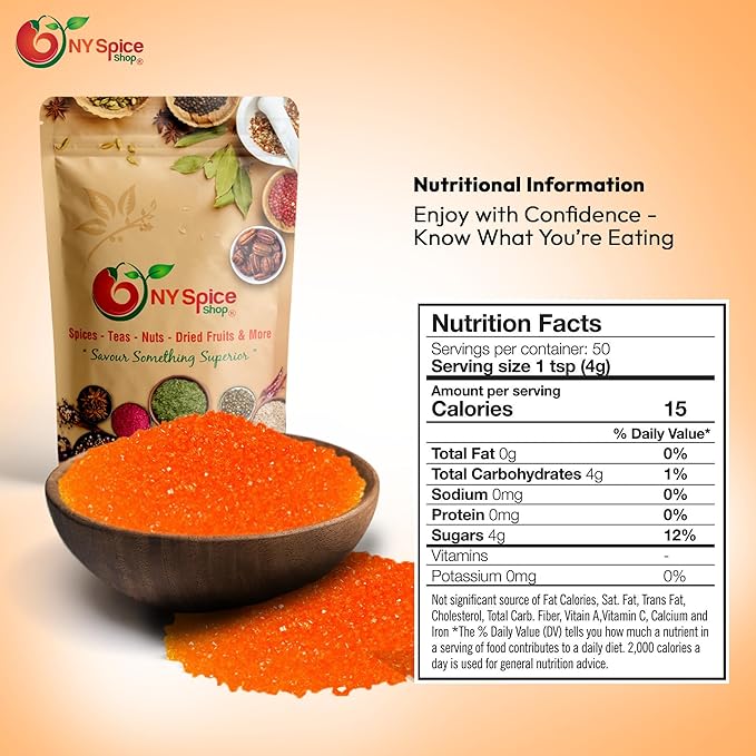 NY Spice Shop Orange Sanding Sugar - 3 Pound Sweet Colorful Edible Sprinkles For Candy Dish - Sugar