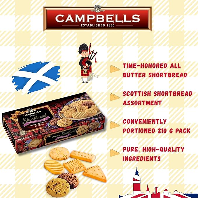 Campbells Shortbread Reserve Collection Carton 7.4 Oz (Pack of 3) - Scottish All-Butter Shortbread