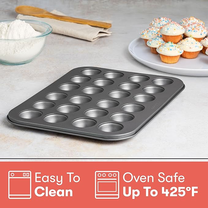 Cooking Light Mini Muffin Pan Carbon Steel Quick Release Coating, Non-Stick Bakeware, Heavy Duty