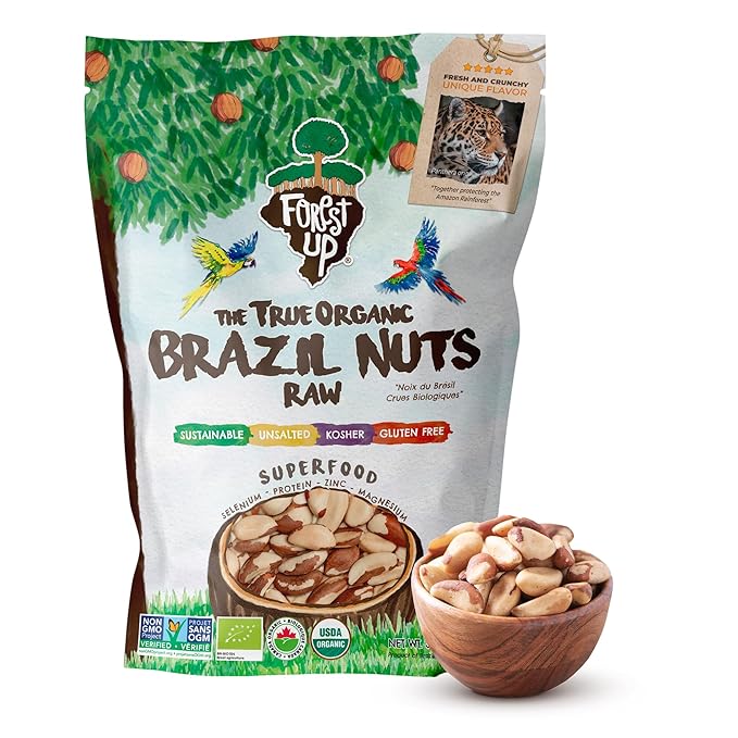Snack The True Organic Brazil Nuts Medium Size 32 oz-2lbs – Raw and Unsalted – Kosher