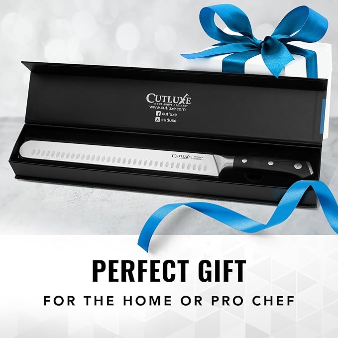 Cutluxe Brisket Knife – 12" Carving & Slicing Knife for Meat & BBQ – Razor Sharp German Steel