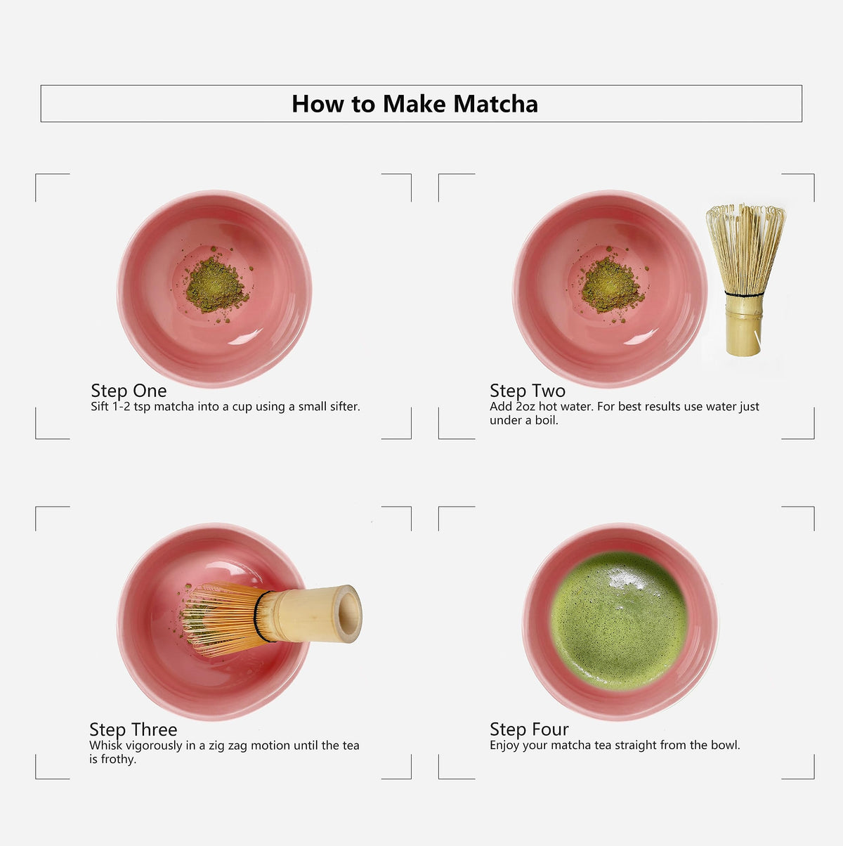 AIYICIII Ceramic Matcha Bowl Handmade Chawan 500ml (Pink)