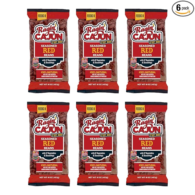 Seasoned Red Beans 16 oz Ragin Cajun (Pack of 6)