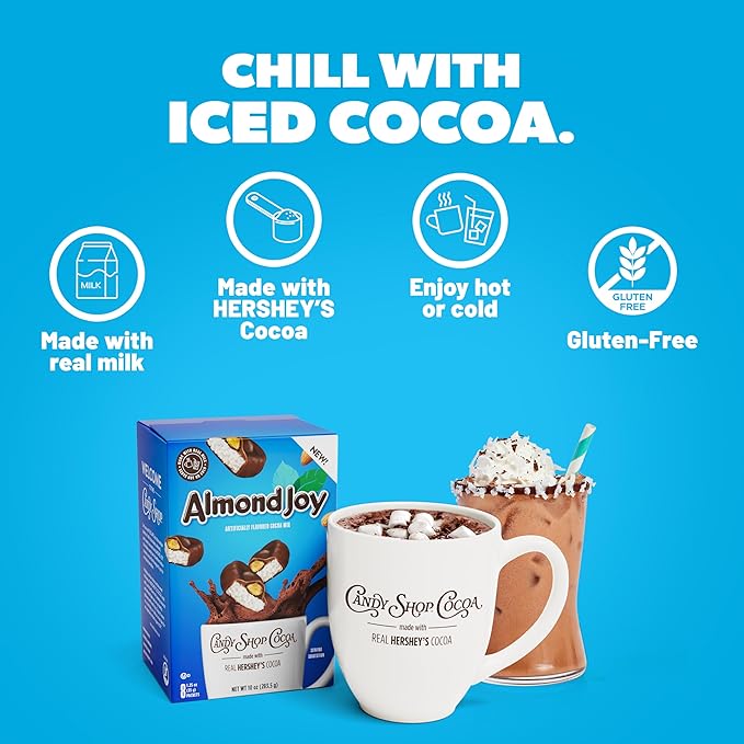 Candy Shop Cocoa Almond Joy Cocoa Mix, Hot Chocolate, Make Hot or Iced Cocoa, Made With Real Milk